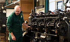 Mechanic working on an engine